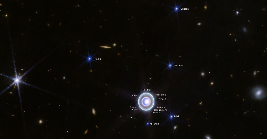 En fullständigare bild av Uranus tack vare James Webb teleskopet